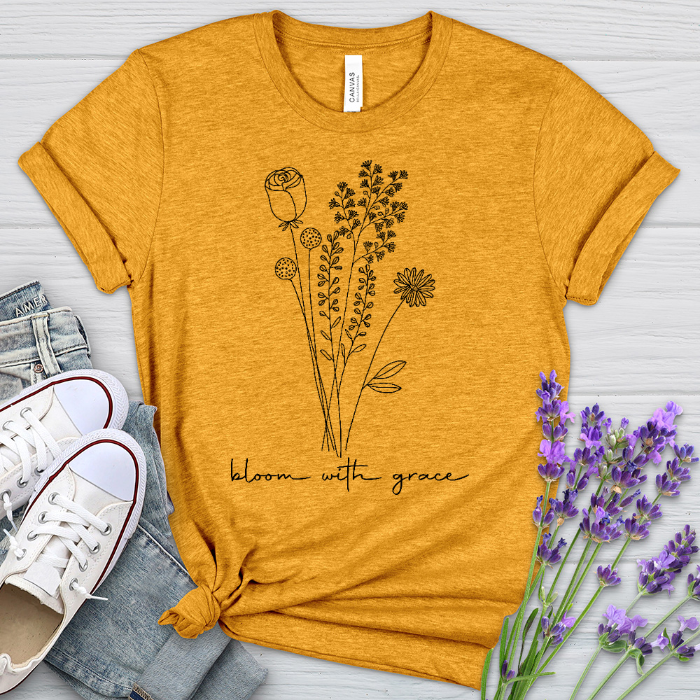 Bloom With Grace Bouquet Heathered Tee