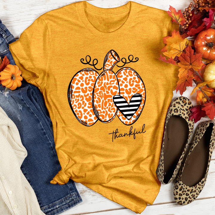 Thankful Orange Pumpkin Heathered Tee