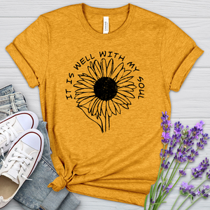 It Is Well Sunflower Heathered Tee