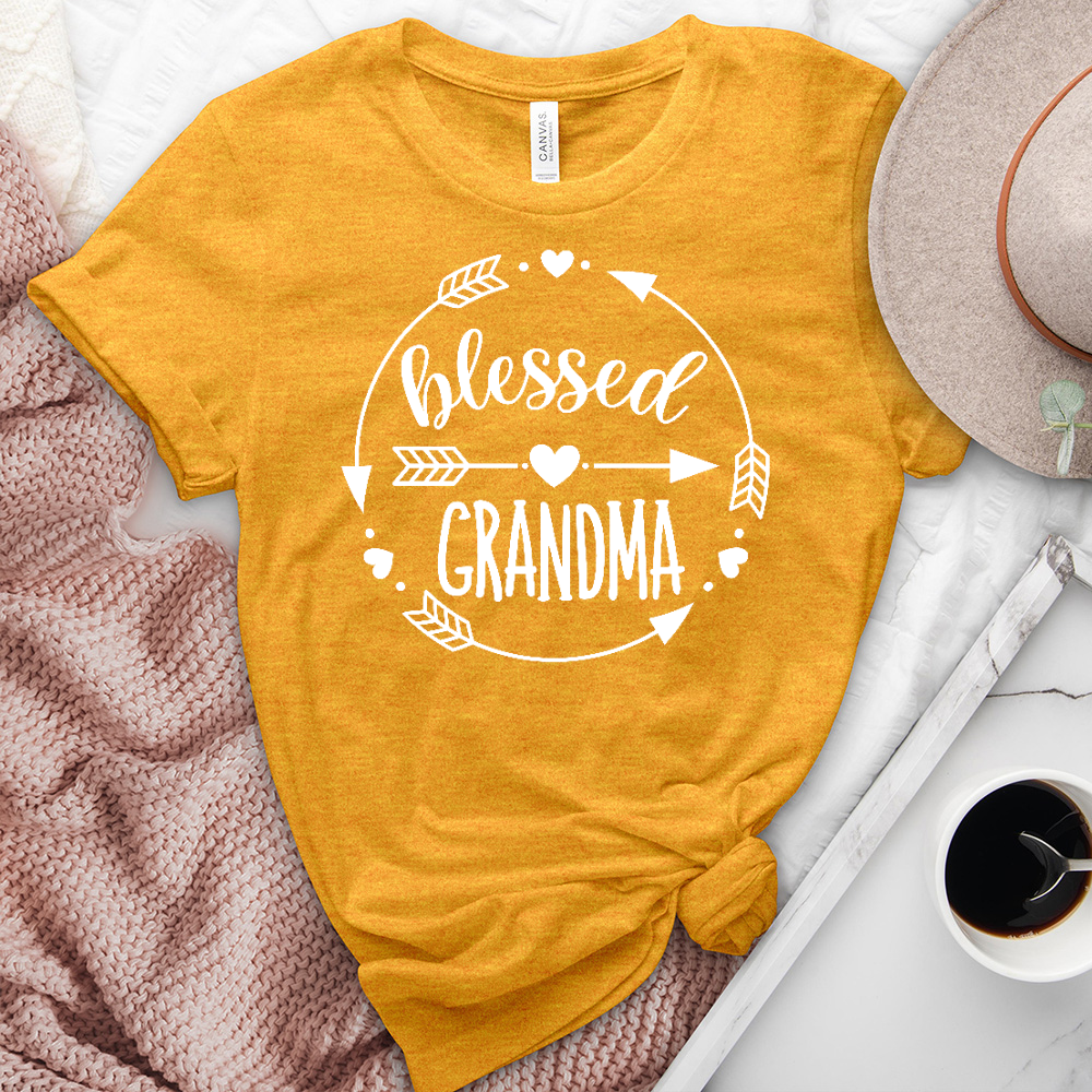 Blessed Grandma Arrows Heathered Tee