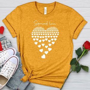 Spread Love Floating Hearts Heathered Tee