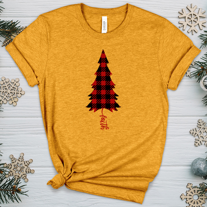 Faith Christmas Pattern Heathered Tee