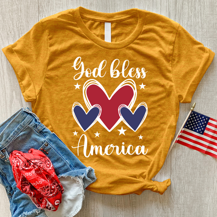 God Bless Hearts Heathered Tee