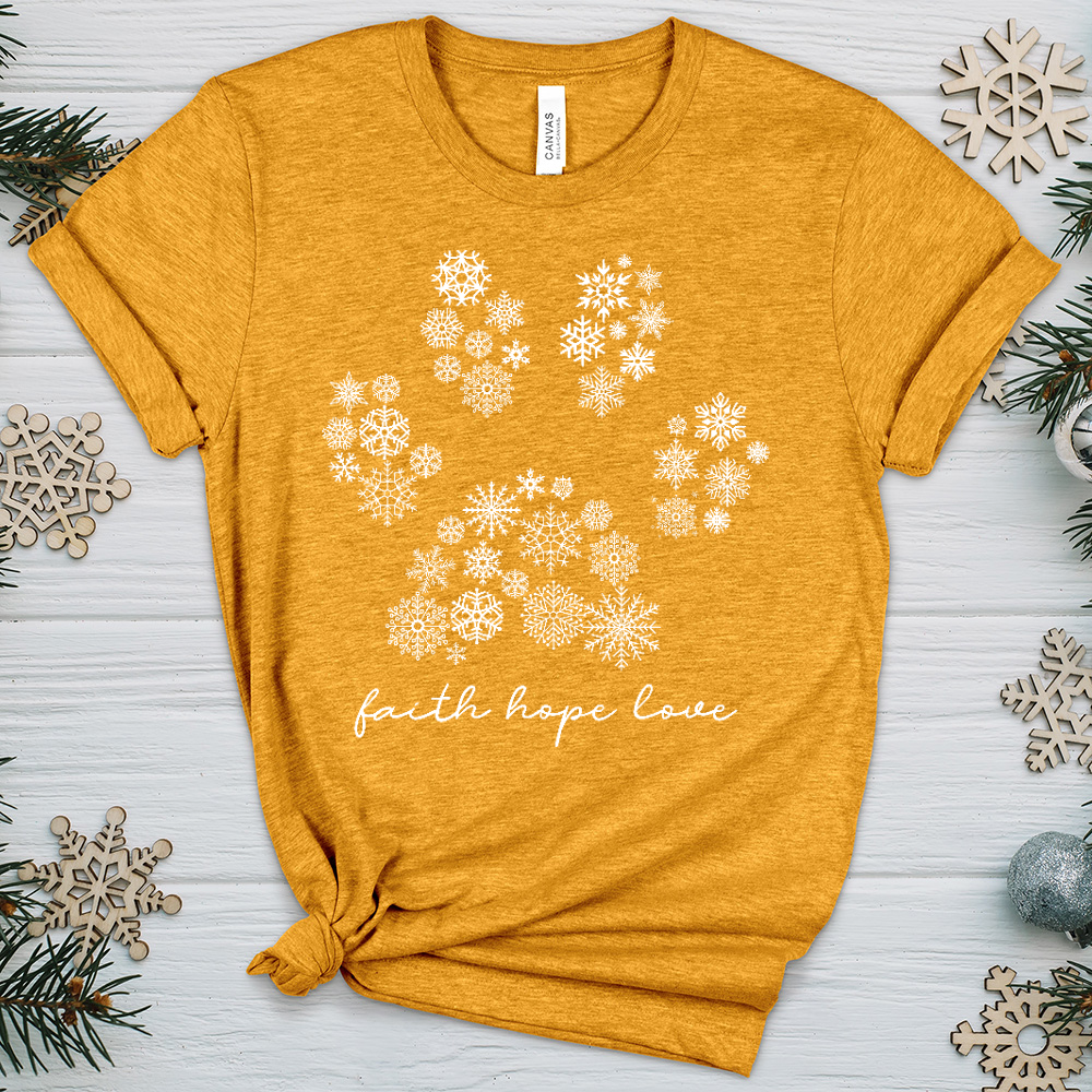 Snowflake Paw Print Heathered Tee