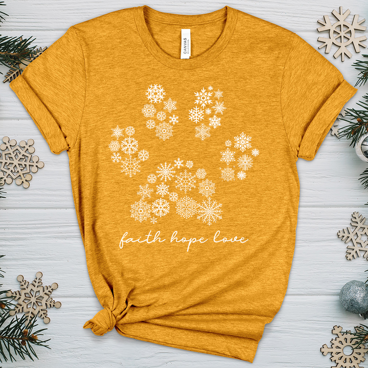 Snowflake Paw Print Heathered Tee