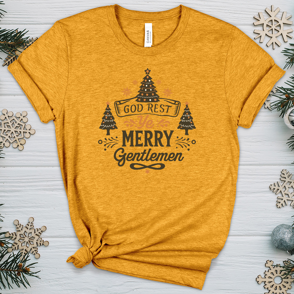 God Rest Ye Merry Gentlemen Heathered Tee