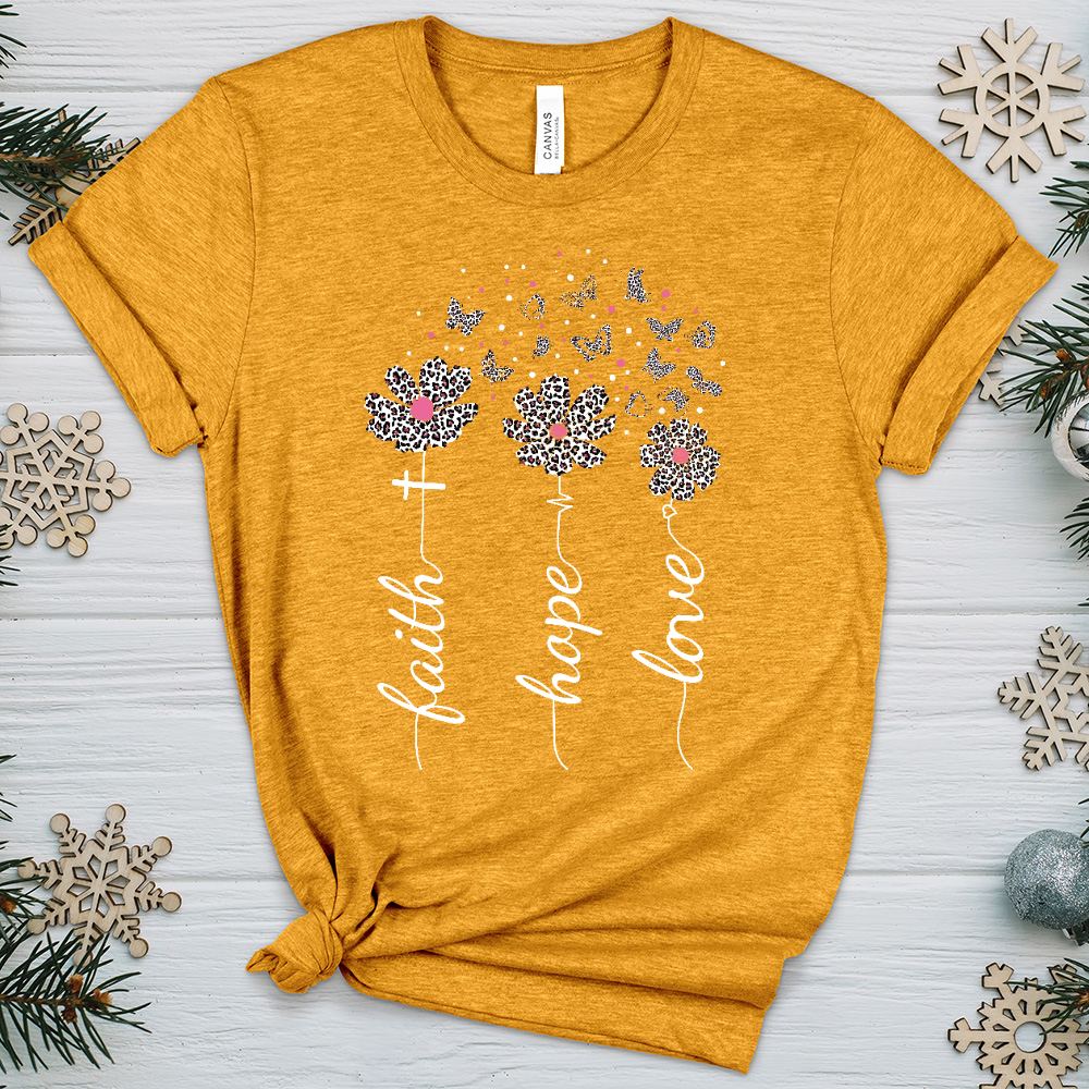 Faith Hope Love Floral V8 Heathered Tee