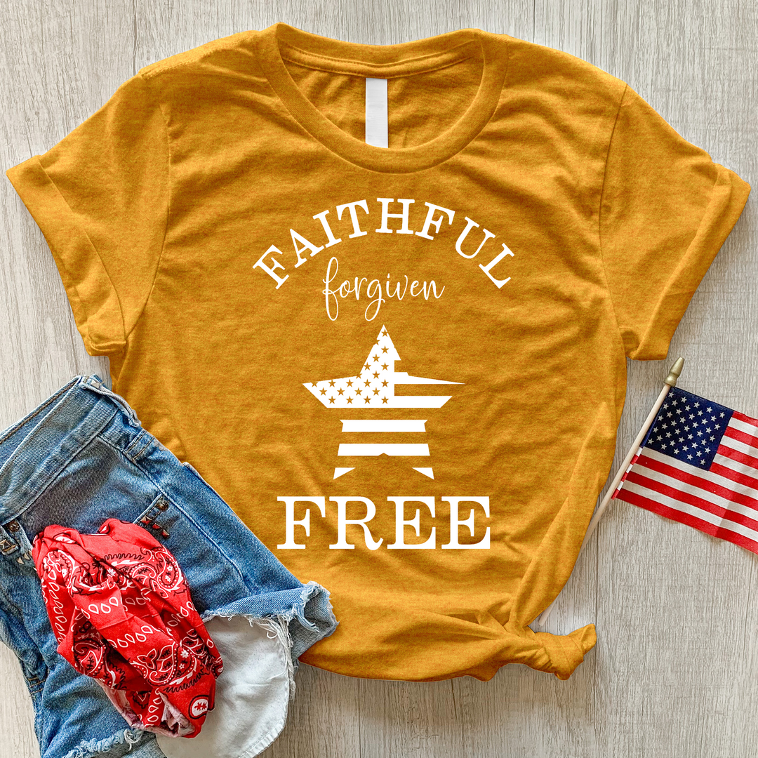 Faithful Forgiven Star Heathered Tee