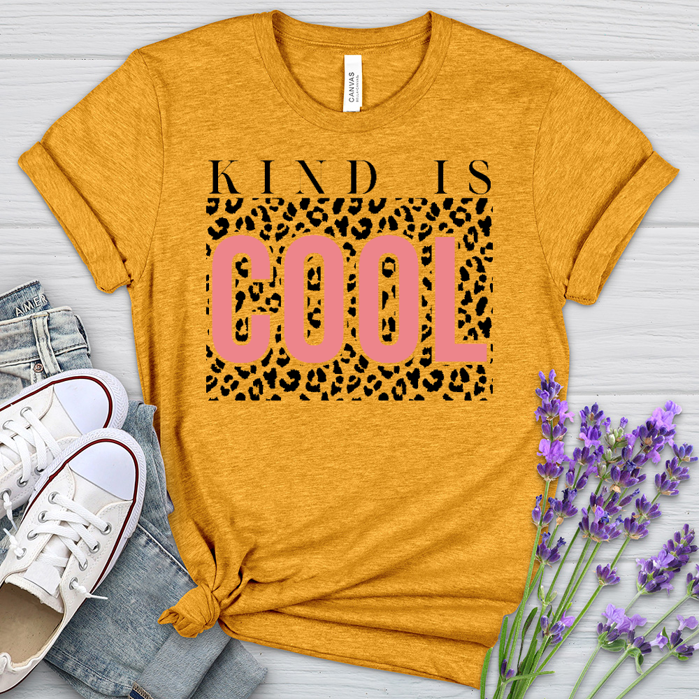 Kind Is Cool Leopard Heathered Tee