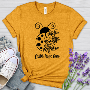 Faith Hope Love Ladybug Heathered Tee