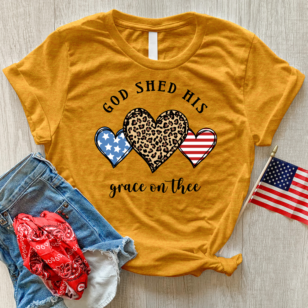 American Flag Heart Heathered Tee