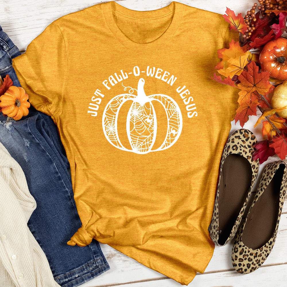 Fall-o-ween Jesus Halloween Heathered Tee