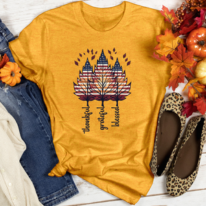 Retro Bonfire Leaf Ensemble Heathered Tee