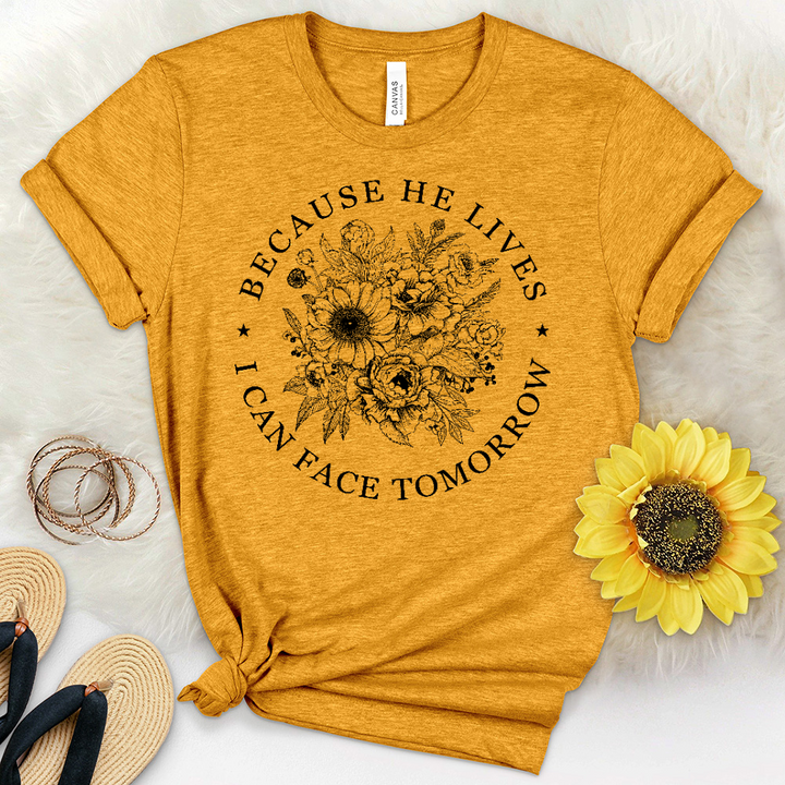 Because He Bouquet Heathered Tee