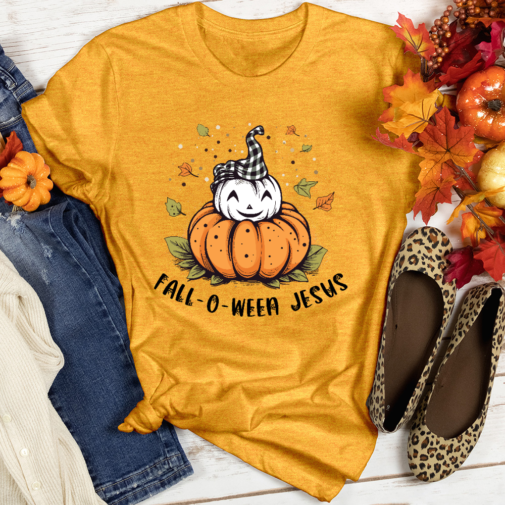 Retro Polka Dot Pumpkin Cozies Heathered Tee