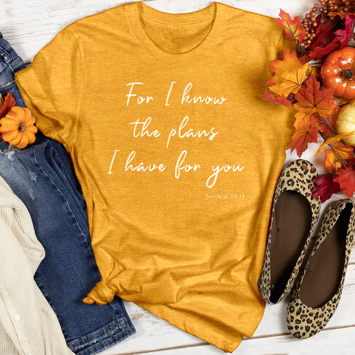 For I know The Plans Heathered Tee