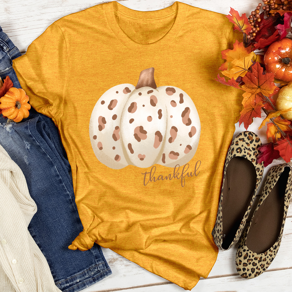 Thankful Skin Colored Pumpkin Heathered Tee