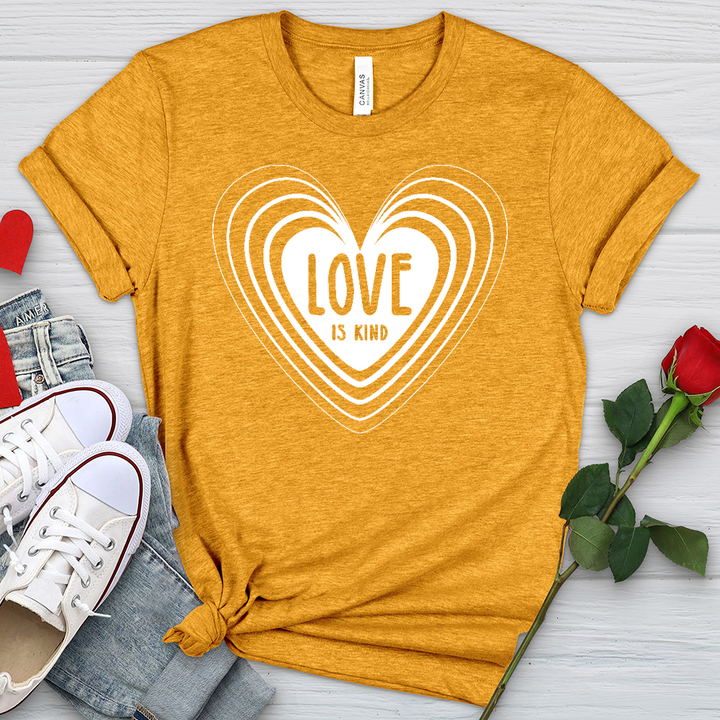 Love Is Kind White Heart Heathered Tee