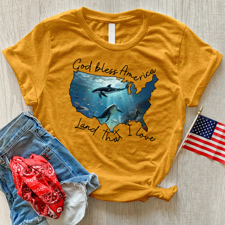 Deep Ocean America Heathered Tee