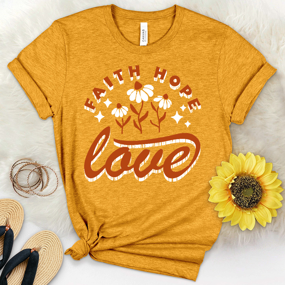 Faith Hope Love Groovy Heathered Tee