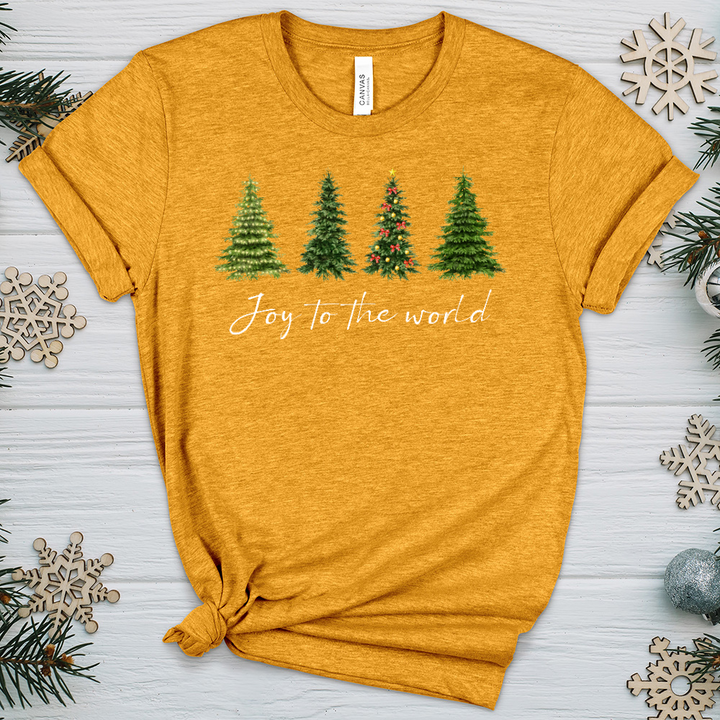 Joyful Christmas Trees Heathered Tee