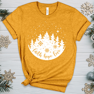 Snowy Faith Hope Love Heathered Tee