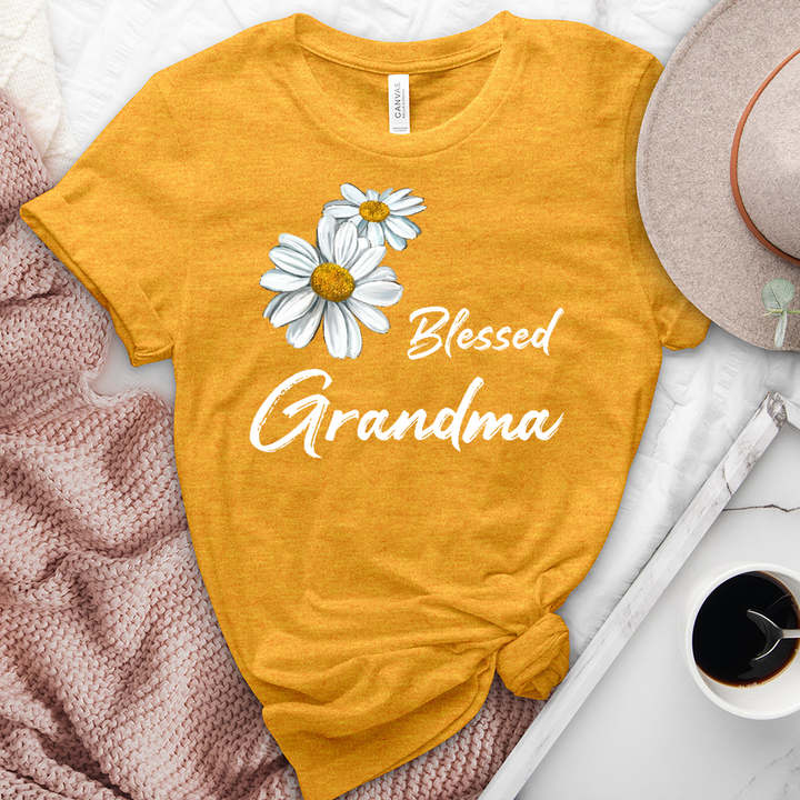 Blessed Grandma Daisy Heathered Tee