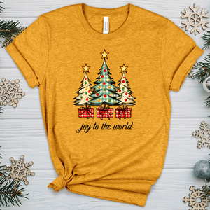 Joy To The World Christmas Presents Heathered Tee