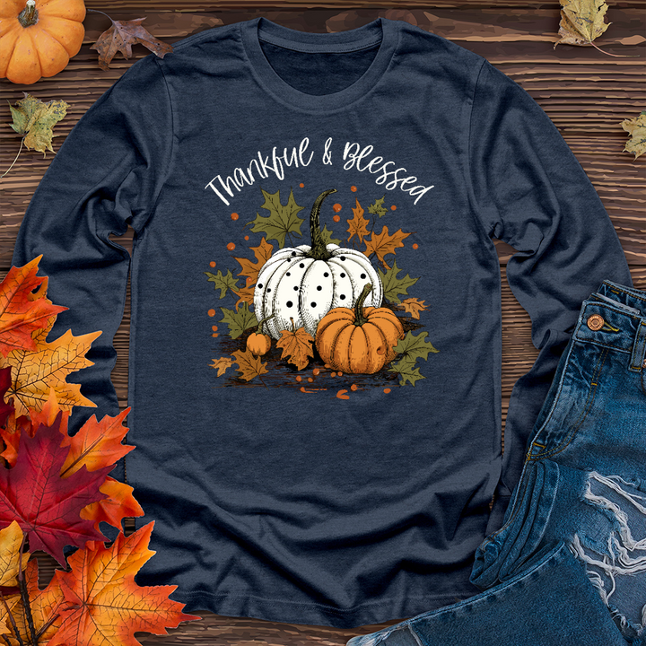 Thankful & Blessed Pumpkin Patch Long Sleeve Tee