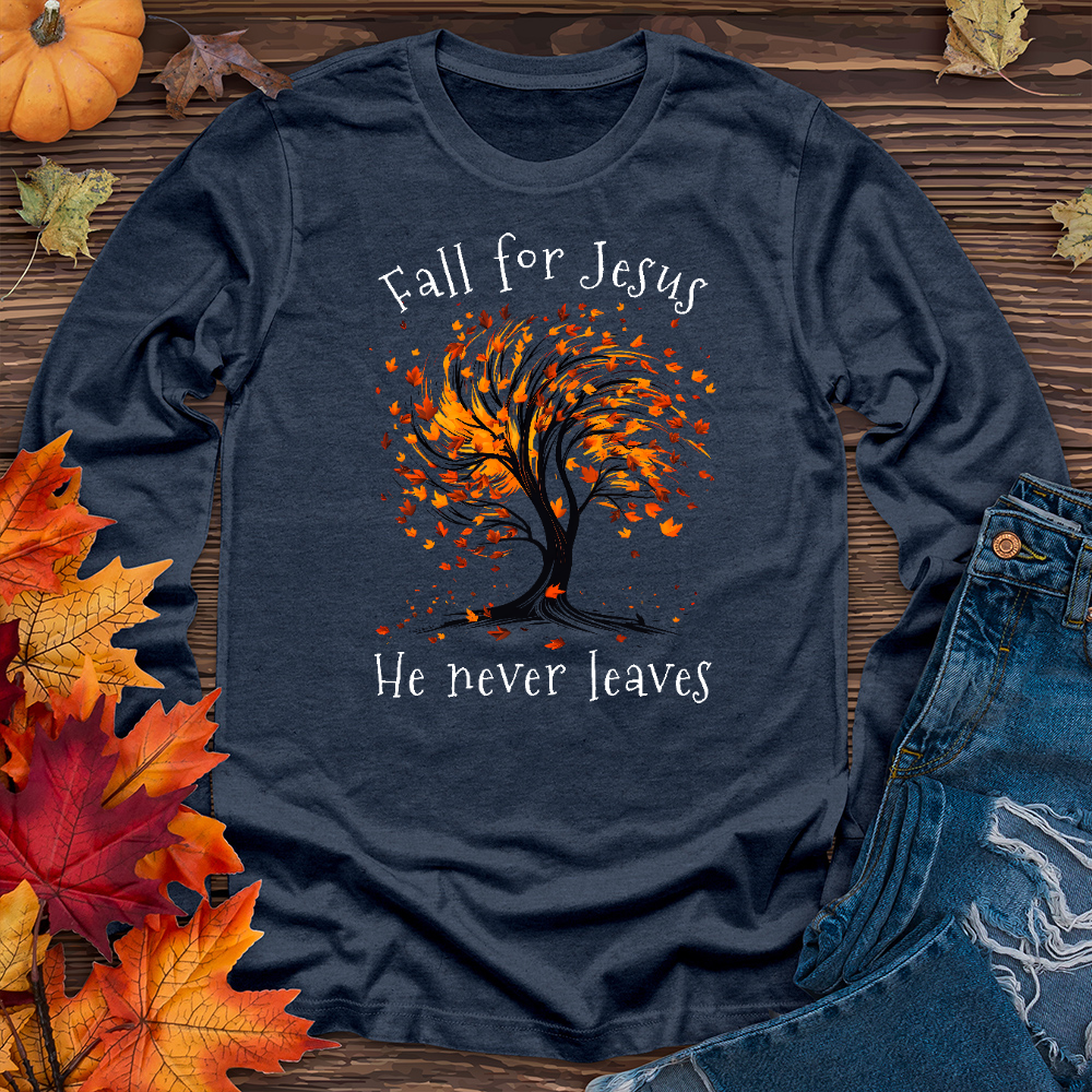 Fall For Jesus Swirl Long Sleeve Tee