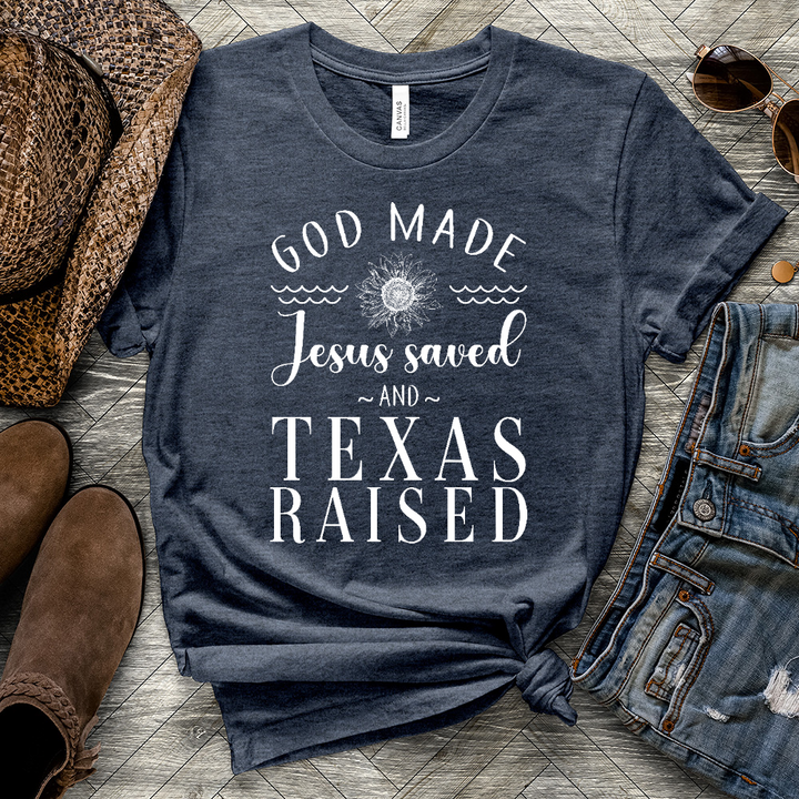 Jesus Saved Heathered Tee