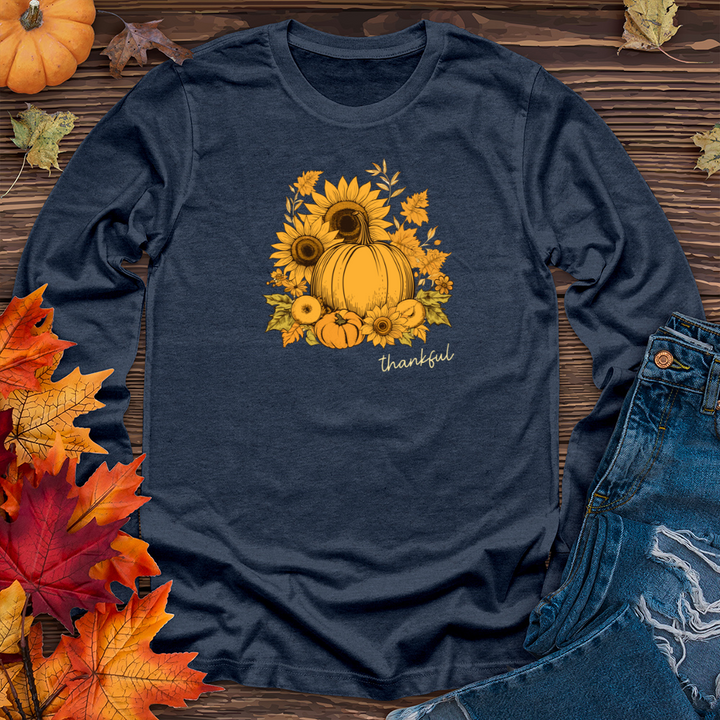 Vintage Sunflower Harvest Icons Long Sleeve Tee