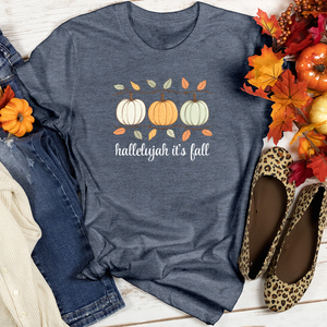 Orange Pastel Pumpkin Trio Heathered Tee