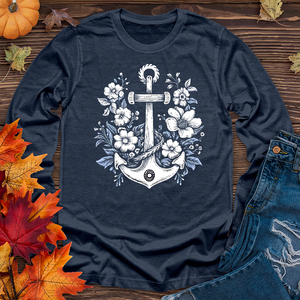 Anchor with flower Long Sleeve Tee