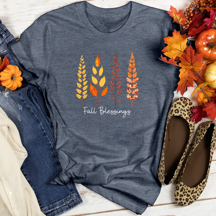 Retro Fall Foliage Icon Trio 01 Heathered Tee