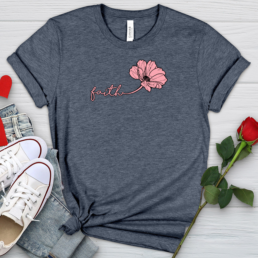 Faith Pink Rose Petal Heathered Tee