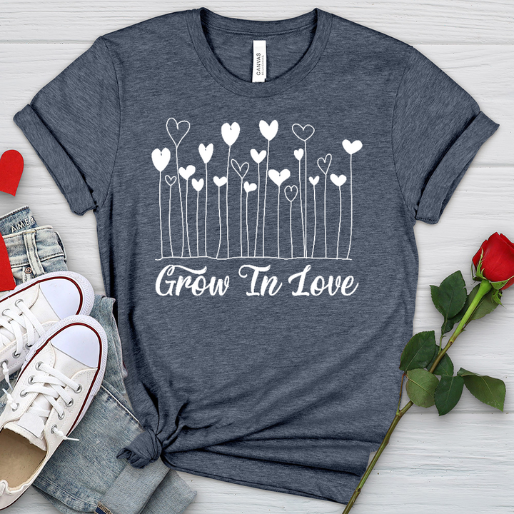 Grow In Love Flower Hearts Heathered Tee