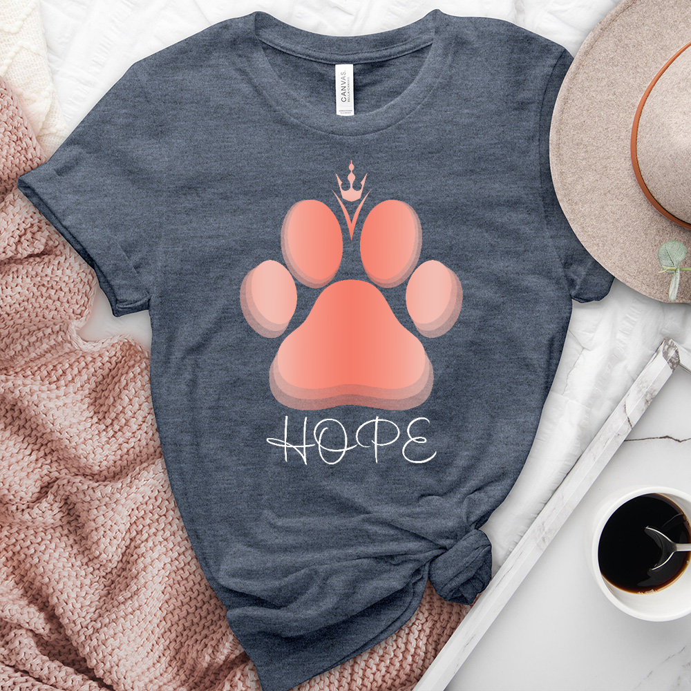 Hope Paw Print Heathered Tee