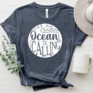 The Ocean Is Calling Heathered Tee