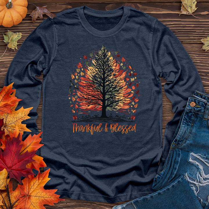 Thankful Blessed Woodland Journey Long Sleeve Tee