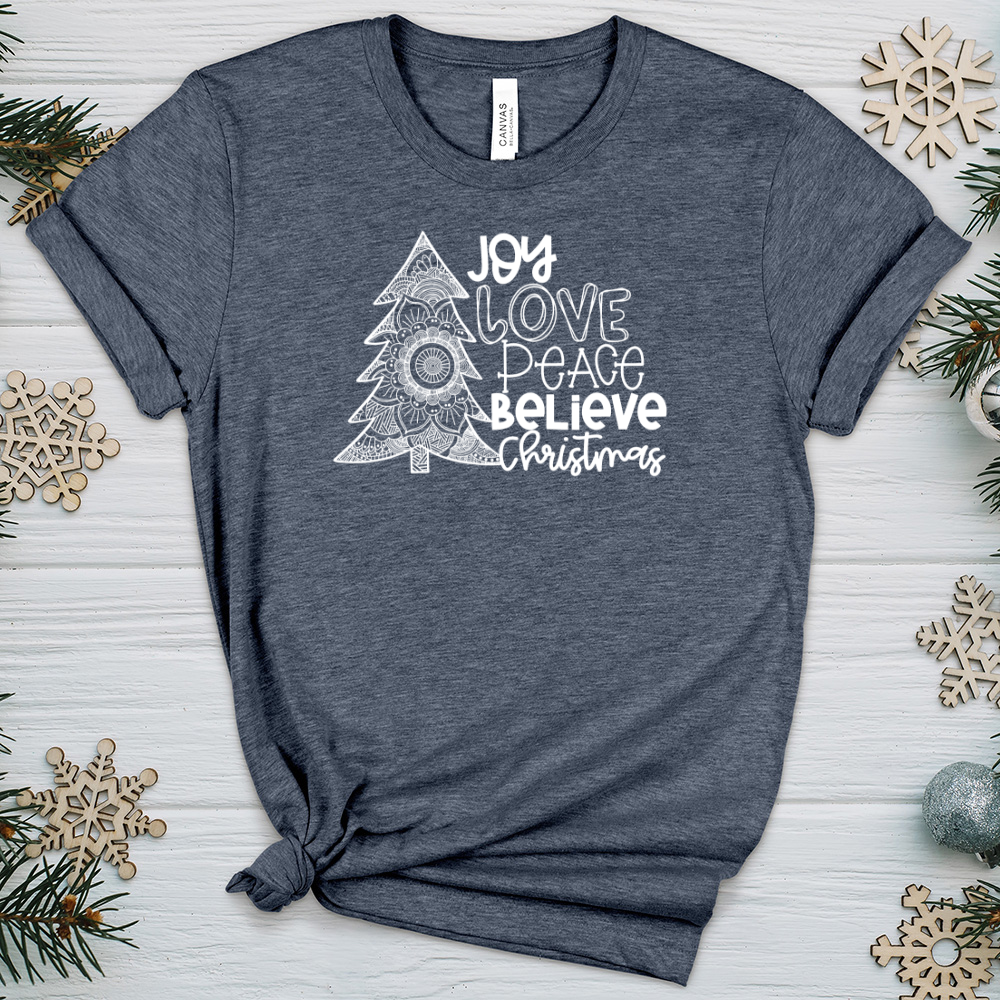 Joy Love Peace Heathered Tee