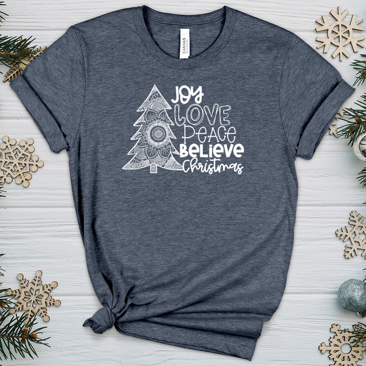 Joy Love Peace Heathered Tee