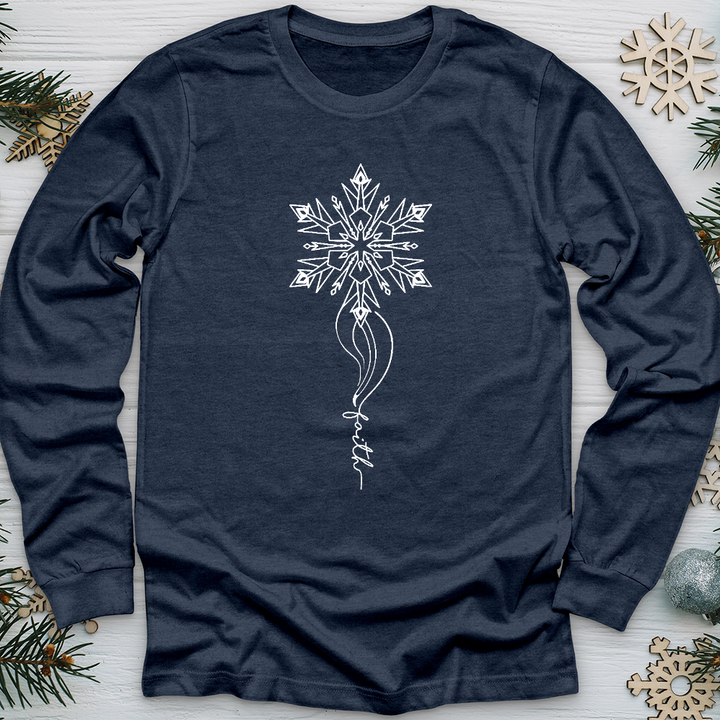 Wispy Snowflake Faith Long Sleeve Tee