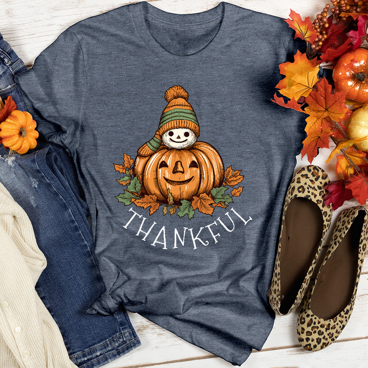 Thankful Happy Pumpkins Heathered Tee