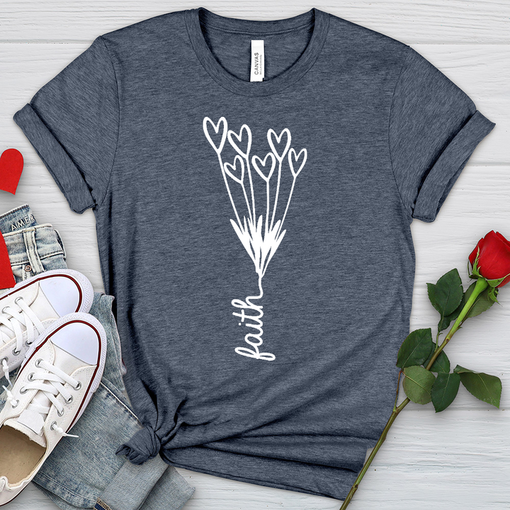 Faith Heart Bouquet Heathered Tee