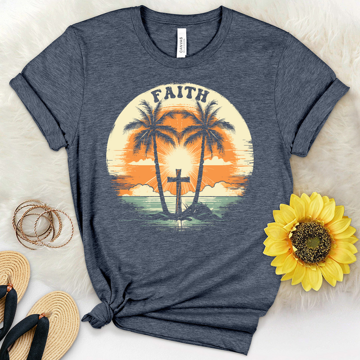 Faithful Sunset Heathered Tee