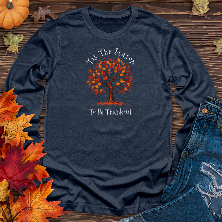 Vintage Landscape Fall Themes Tree Long Sleeve Tee