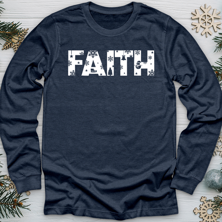 Faith Winter Font Long Sleeve Tee