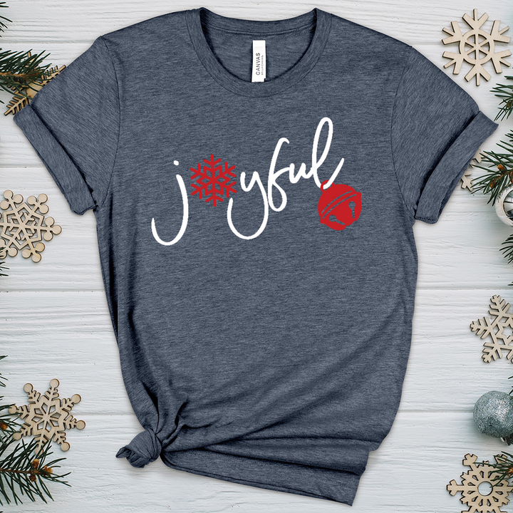 Joyful Christmas Flake Heathered Tee