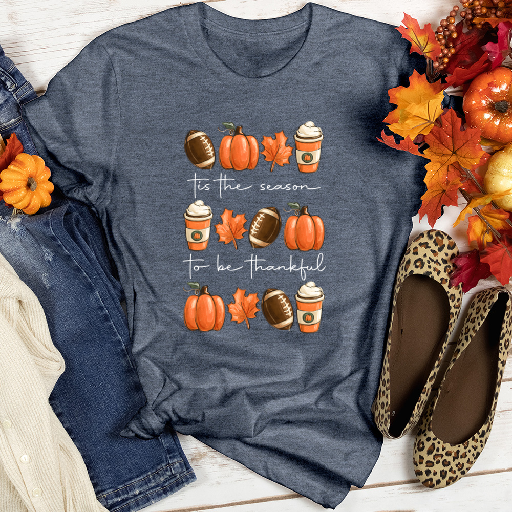 Tis Thankful Season Heathered Tee